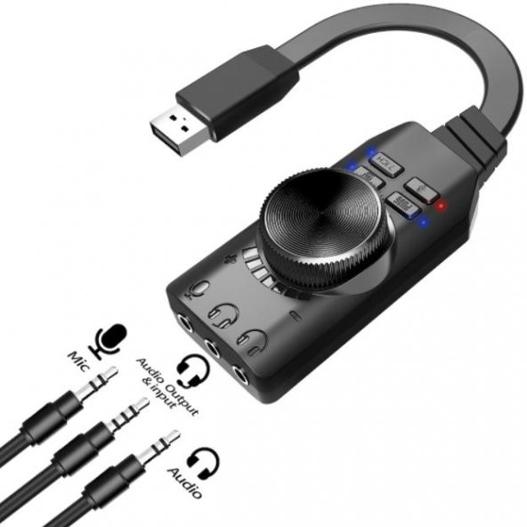 Plextone GS3 7.1 Kanal USB Mikrofon Girişli Harici Ses Kartı - 2