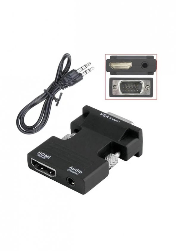 Hdmi To Vga Kablo Çevirici Dönüştürücü Adaptör Hdmı Ses Destekli (539122234)