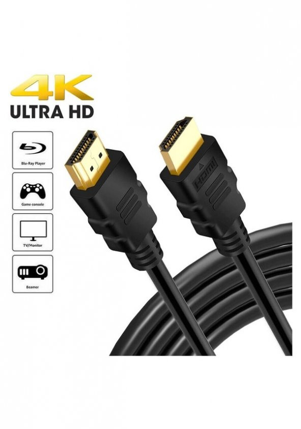 Hdmi Kablo 4K 3D Ağ Destekli 60Hz 18G Bps Ultra HD - 50cm - Resim 4