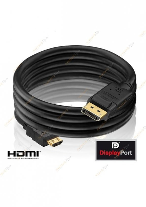 3M Metre Displayport To Hdmi Kablo - Ses Görüntü Çevirici Kablo