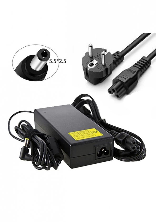 Asus Toshiba Casper Lenovo Notebook Adaptör 19V 4.74A 5.5x2.5 90W - 1