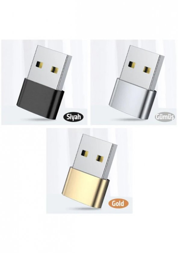 Usb To Type-C Dişi Çevirici Dönüştürücü Adaptör - 2