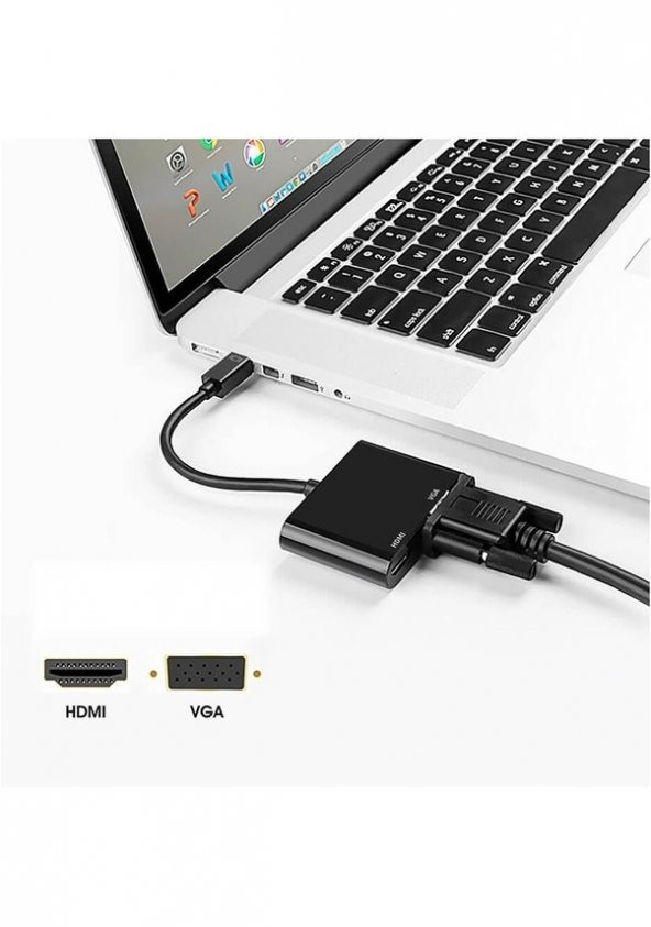 Mini Displayport To Vga 1080p Hdmı 4k 30hz Tjunderbolt 2 Çevirici Kablo Macbook Air/pro - 3