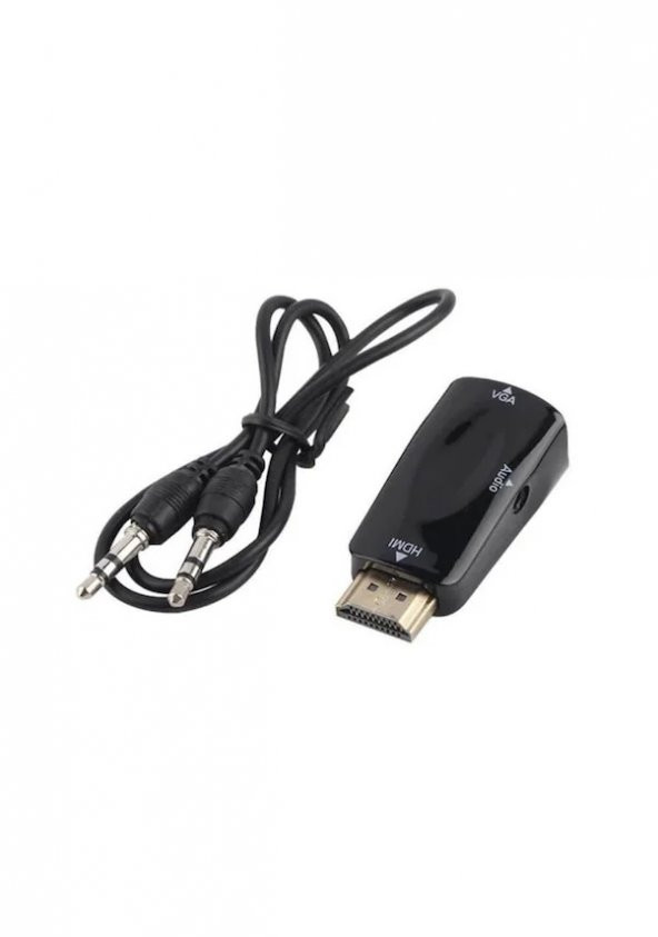 Hdmi To Vga Çevirici Dönüştürücü Adaptör 3.5Mm Ses Çıkışlı 1080P (539250731) - 2