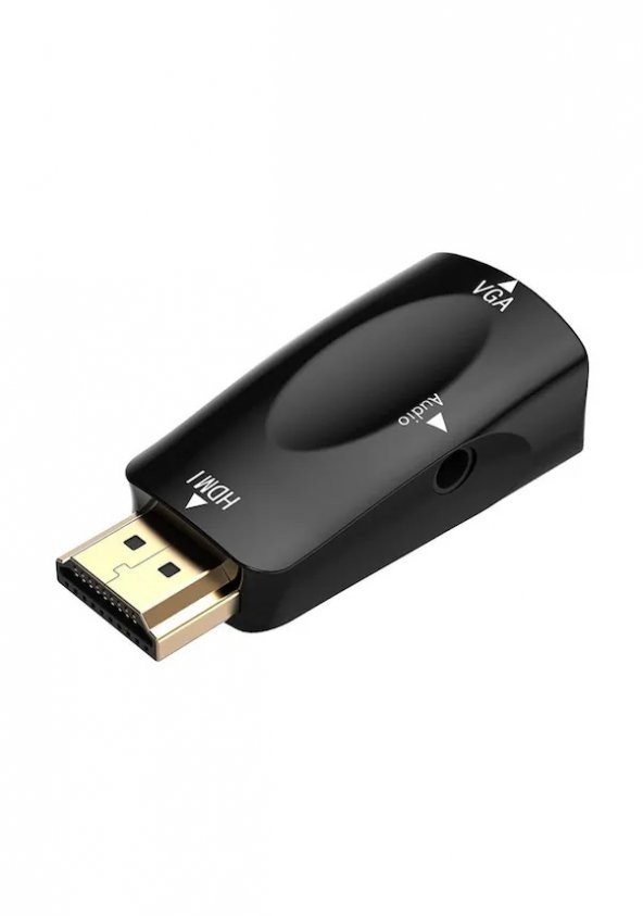 Hdmi To Vga Çevirici Dönüştürücü Adaptör 3.5Mm Ses Çıkışlı 1080P (539250731) - 3