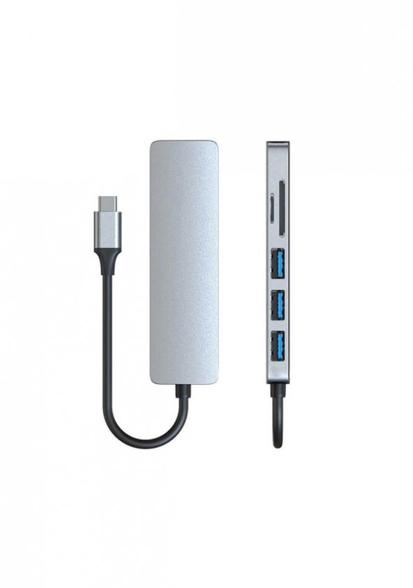 Usb Type C To 4k 30hz Hdmi Kablosu Sd Tf Kart Okuyucu Usb 3 0 Çoklayıcı Hub Çevirici Kablo - 2
