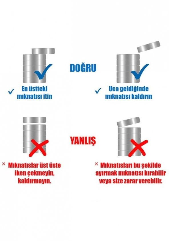5 Adet 9x5mm Yuvarlak Güçlü Neodyum Mıknatıs - Neodim Magnet Çap 9mm , Kalınlık 5mm - 2