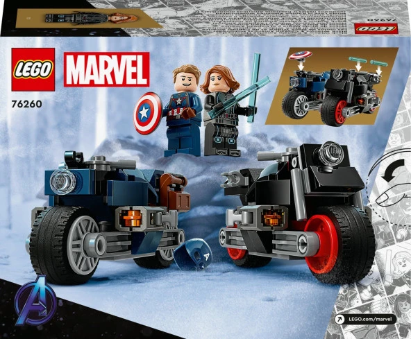 LEGO®  Super Heroes Black Widow ve Kaptan Amerika Motosikletleri 76260 - 6 Yaş ve Üzeri Çocuklar İçi