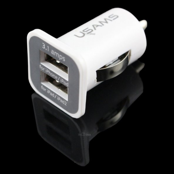 Kuvars Araba Oto Çakmak Çakmaklık Usb Araç Şarj Aleti Cep Telefonu Taablet Hızlı Şarj Aleti - 4