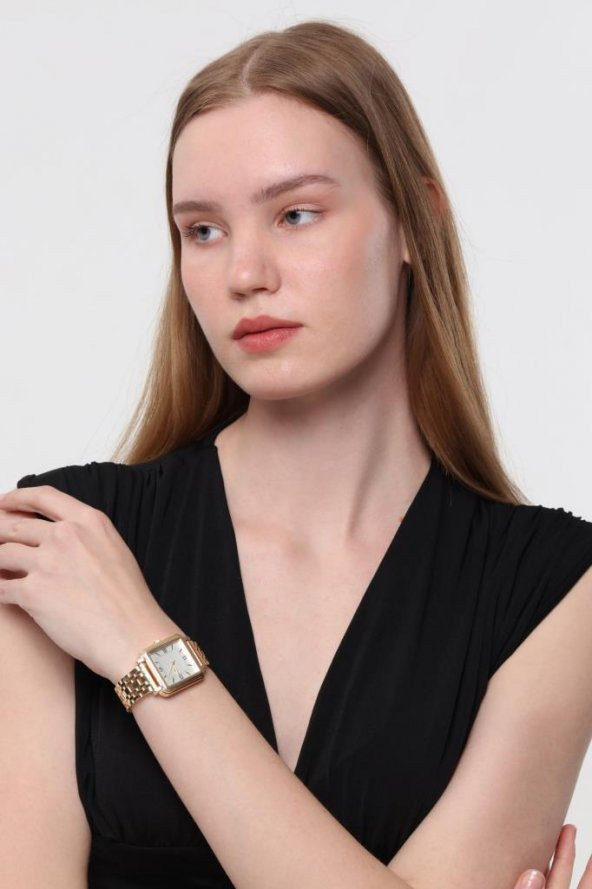 Daisy Gold Kordon Kare Kasa Roma Rakam Kadın Kol Saat - Resim 2