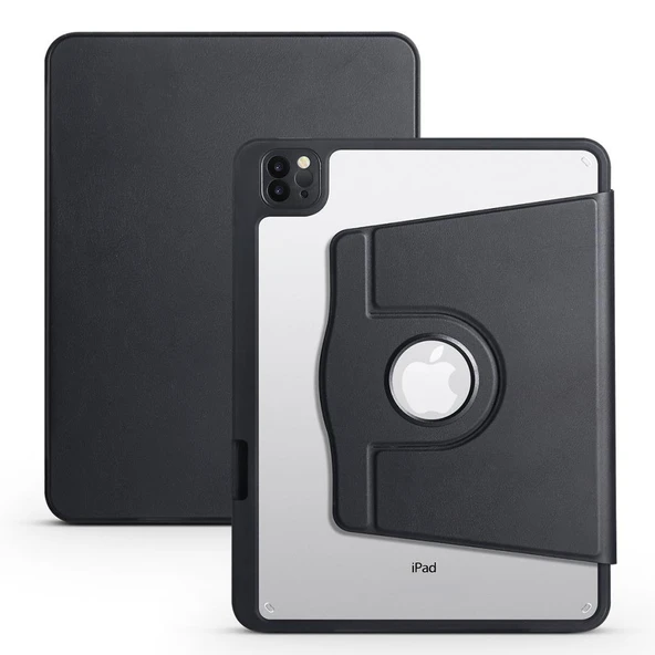 Zore Apple ile uyumlu iPad 10.2 (8.Nesil) Kılıf Termik Kalem Bölmeli Dönebilen Standlı Kılıf - 12