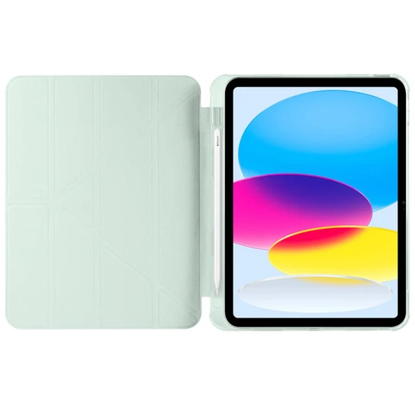 Zore Apple ile uyumlu iPad 10.9 2022 (10.Nesil) Kılıf Tri Folding Kalem Bölmeli Standlı Kılıf - 7