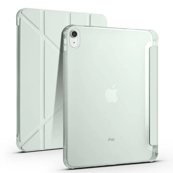 Zore Apple ile uyumlu iPad 10.9 2022 (10.Nesil) Kılıf Tri Folding Kalem Bölmeli Standlı Kılıf - 4