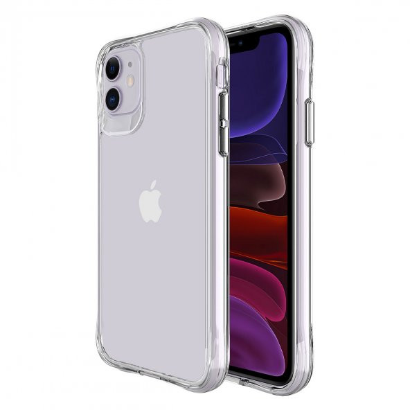 Apple iPhone 11 Kılıf Şeffaf Ultra İnce Airbag Tasarımlı Okka Kapak