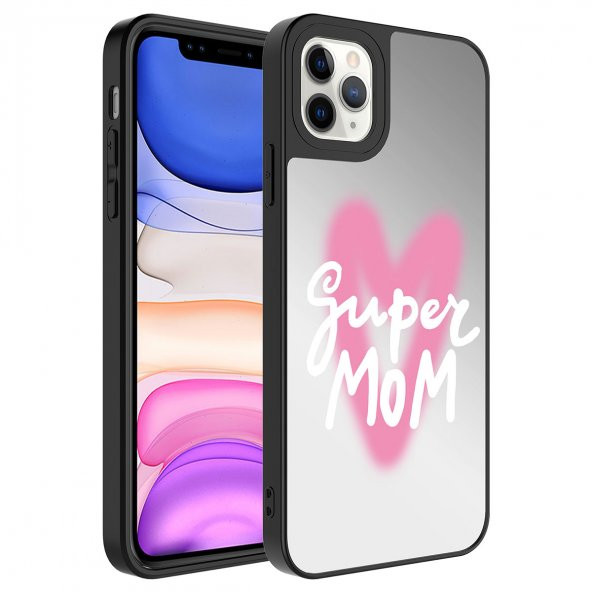 Apple iPhone 11 Pro Kılıf Aynalı Desenli Kamera Korumalı Parlak Mirror Kapak