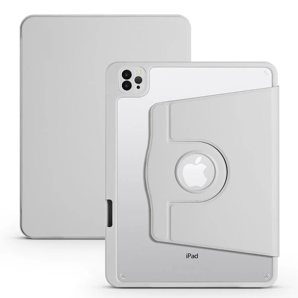 Zore Apple ile uyumlu iPad Air 10.9 2020 (4.Nesil) Kılıf Termik Kalem Bölmeli Dönebilen Standlı Kılıf - 11