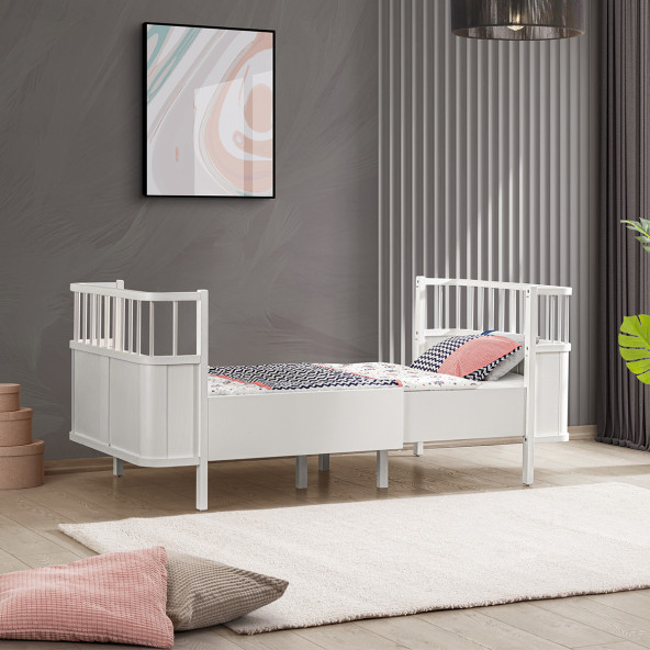 Setay MDF Beşik, Siesta Büyüyen Beşik 90x130 - Siesta Karyola 90x190 -Beyaz - 7