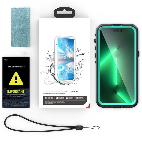 Zore Apple ile uyumlu iPhone 14 Pro Max Kılıf 1-1 Su Geçirmez Kılıf - Resim 5