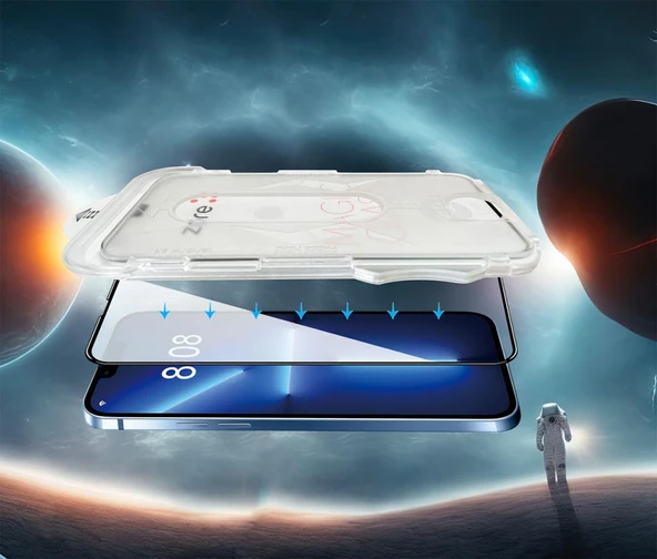 Zore Apple ile uyumlu iPhone XS 5.8 Kolay Uygulama Aparatlı 5D Magic Glass Cam Ekran Koruyucu - 3