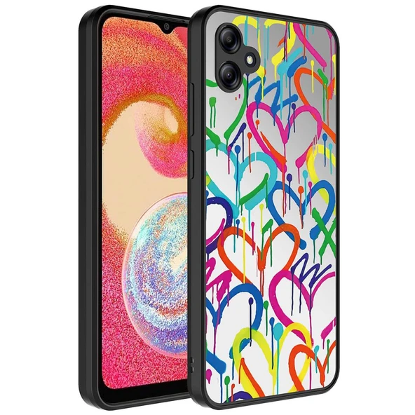 Zore Galaxy ile uyumlu A04E Kılıf Aynalı Desenli Kamera Korumalı Parlak Mirror Kapak - 4