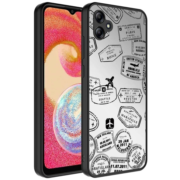 Zore Galaxy ile uyumlu A04E Kılıf Aynalı Desenli Kamera Korumalı Parlak Mirror Kapak - 7