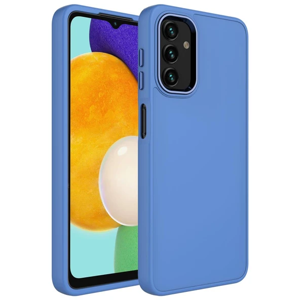 Zore Galaxy ile uyumlu A04S Kılıf Metal Çerçeve ve Buton Tasarımlı Silikon Luna Kapak - 6