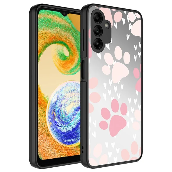 Zore Galaxy ile uyumlu A04S Kılıf Aynalı Desenli Kamera Korumalı Parlak Mirror Kapak - 8