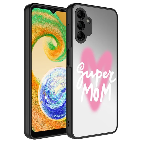 Zore Galaxy ile uyumlu A04S Kılıf Aynalı Desenli Kamera Korumalı Parlak Mirror Kapak - 1