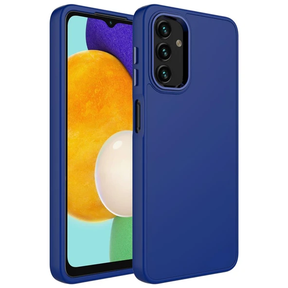 Zore Galaxy ile uyumlu A04 Kılıf Metal Çerçeve ve Buton Tasarımlı Silikon Luna Kapak - 5