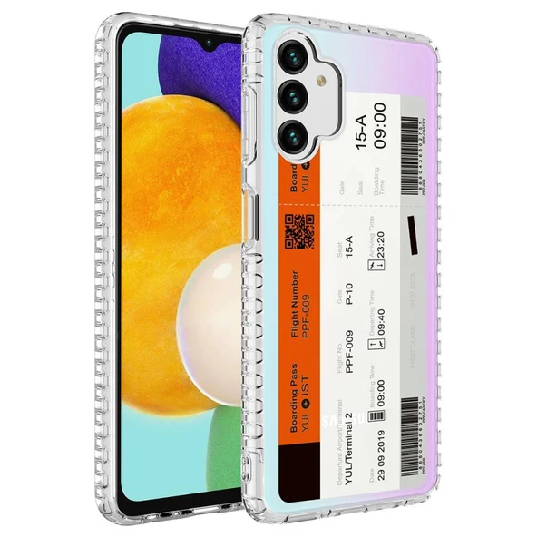 Zore Galaxy ile uyumlu A04S Kılıf Airbag Kenarlı Renkli Desenli Silikon Elegans Kapak - 10