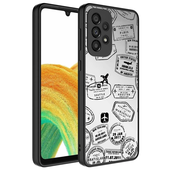 Zore Galaxy ile uyumlu A33 5G Kılıf Aynalı Desenli Kamera Korumalı Parlak Mirror Kapak - 7