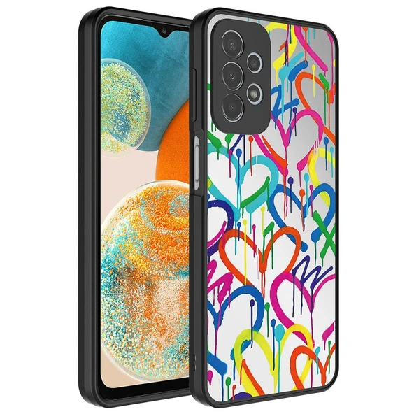 Zore Galaxy ile uyumlu A53 5G Kılıf Aynalı Desenli Kamera Korumalı Parlak Mirror Kapak - 4