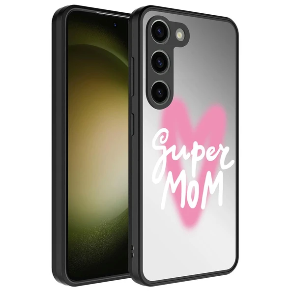 Zore Galaxy ile uyumlu S23 Plus Kılıf Aynalı Desenli Kamera Korumalı Parlak Mirror Kapak - 3