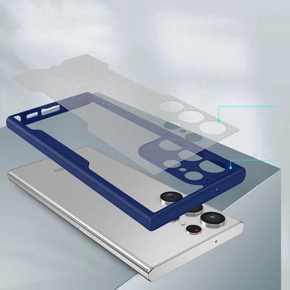 Zore Galaxy ile uyumlu S23 Ultra Kılıf Parfe Kapak - Resim 3