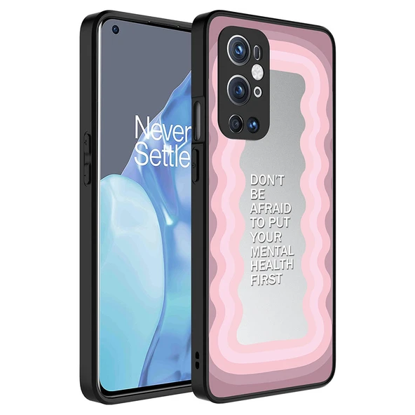 Zore One Plus ile uyumlu 9 Pro Kılıf Aynalı Desenli Kamera Korumalı Parlak Mirror Kapak - 9