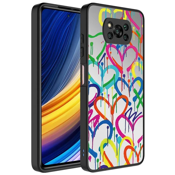 Zore Xiaomi ile uyumlu Poco X3 Kılıf Aynalı Desenli Kamera Korumalı Parlak Mirror Kapak ürün görseli 1