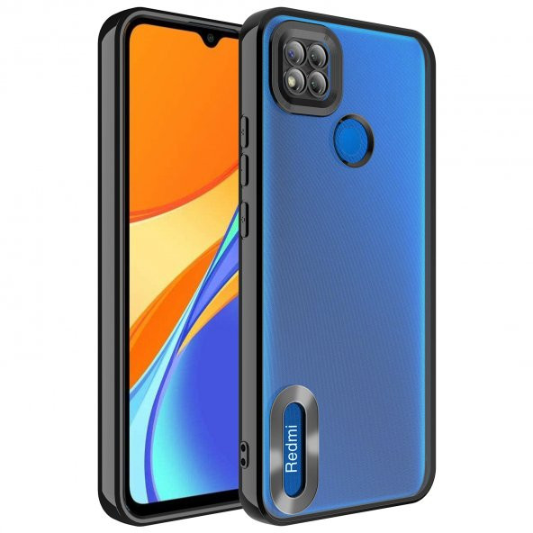 Xiaomi Redmi 9C Kılıf Kamera Korumalı Logo Gösteren Omega Kapak