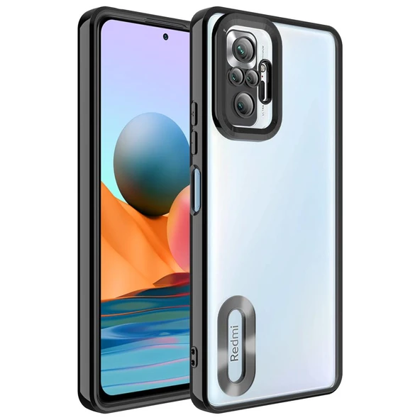 Zore Xiaomi ile uyumlu Redmi Note 10 Pro Kılıf Kamera Korumalı Logo Gösteren Omega Kapak - 3