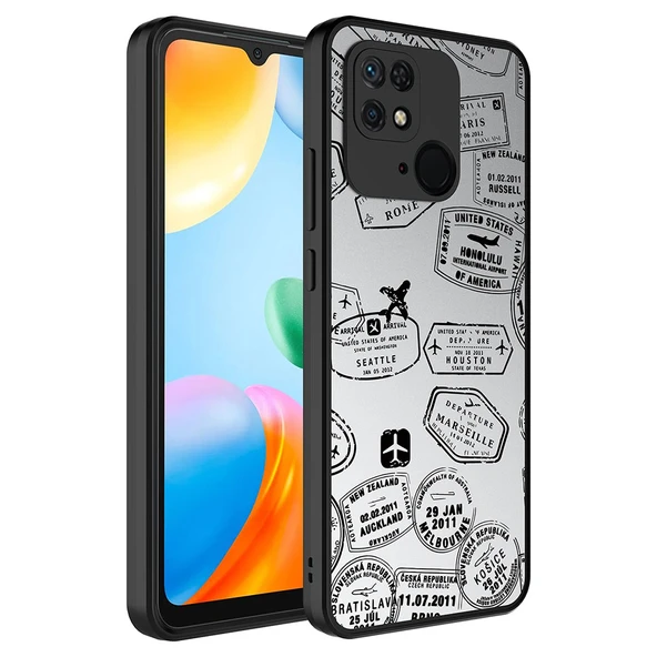Zore Xiaomi ile uyumlu Redmi 10C Kılıf Aynalı Desenli Kamera Korumalı Parlak Mirror Kapak - 7