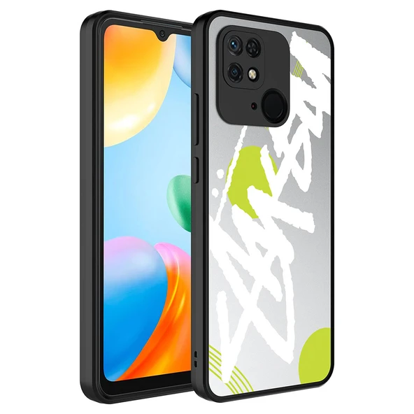 Zore Xiaomi ile uyumlu Redmi 10C Kılıf Aynalı Desenli Kamera Korumalı Parlak Mirror Kapak - 5