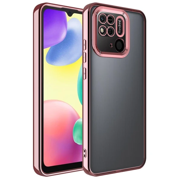 Zore Xiaomi ile uyumlu Redmi 10C Kılıf Kamera Korumalı Logo Gösteren Omega Kapak - 5