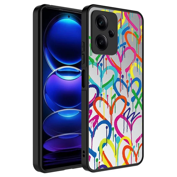 Zore Xiaomi ile uyumlu Redmi Note 12 5G Kılıf Aynalı Desenli Kamera Korumalı Parlak Mirror Kapak - 4