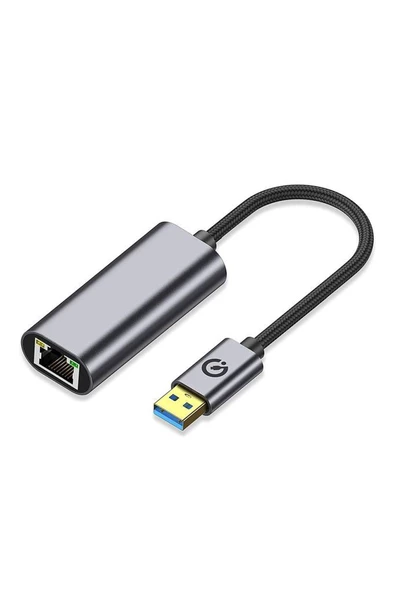 QG03 USB-A to RJ45 USB 3.0 Ethernet Dönüştürücü Kablo 1000Mbps 22cm