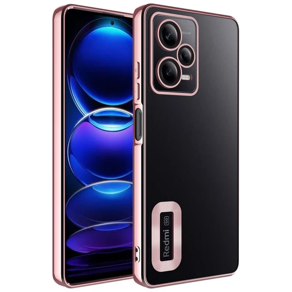 Zore Xiaomi ile uyumlu Redmi Note 12 5G Kılıf Kamera Korumalı Logo Gösteren Omega Kapak - 5