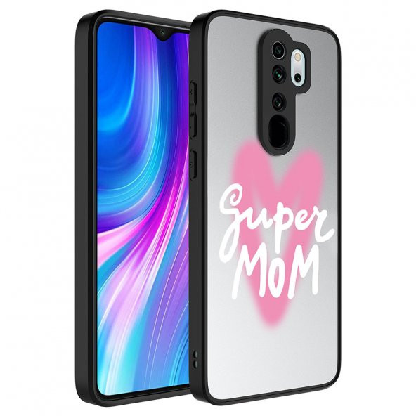 Xiaomi Redmi Note 8 Pro Kılıf Aynalı Desenli Kamera Korumalı Parlak Mirror Kapak