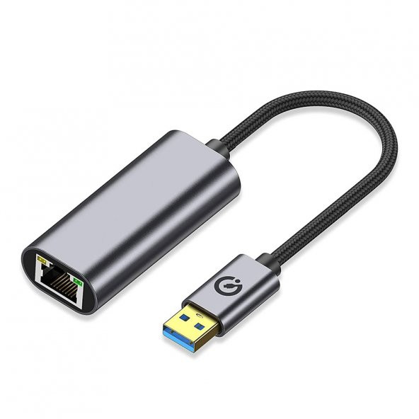 QG03 USB-A to RJ45 USB3.0 Ethernet Dönüştürücü Kablo 1000Mbps 22cm