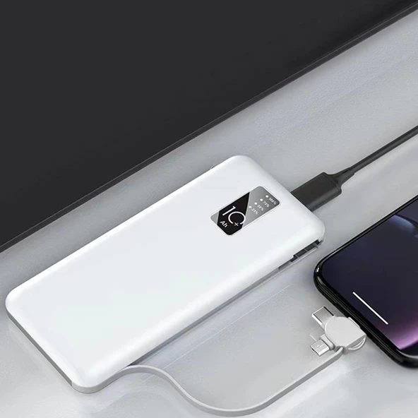 Zore PW-05 Hızlı Şarj Led Göstergeli Micro Lightning Type-C Kablolu Taşınabilir Powerbank 10000mAh - 2