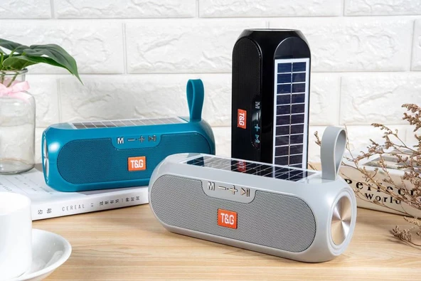 Zore TG182 Güneş Enerjili FM Radyo Özellikli AUX USB Kart Okuyucu Portlu Bluetooth Hoparlör Speaker - 3