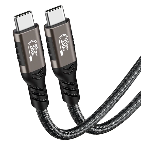 Zore QG01 Type-C to Type-C USB4 PD Data Kablosu 240W 40Gbps 8K@60Hz 0.5 Metre - 6
