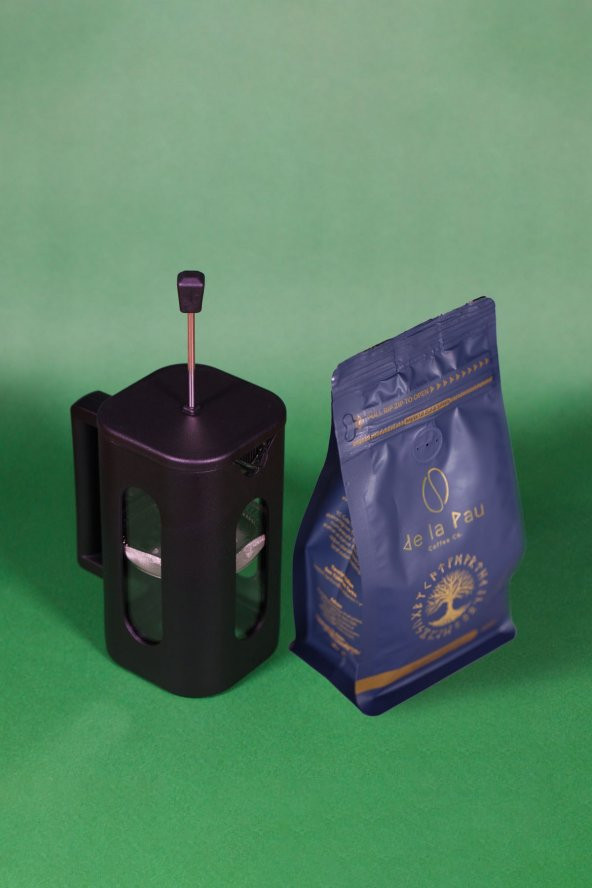Filtre Kahve Medium Roast 250 Gr +  Frenchpress  Siyah Demlik 1000 Ml